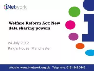 Welfare Reform Act: New data sharing powers