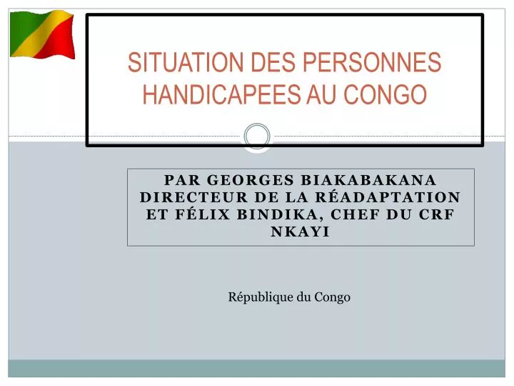 situation des personnes handicapees au congo