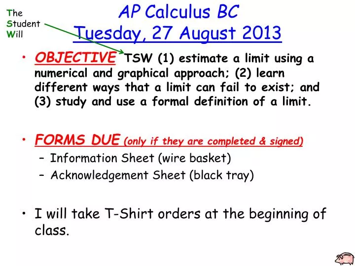 ap calculus bc tuesday 27 august 2013