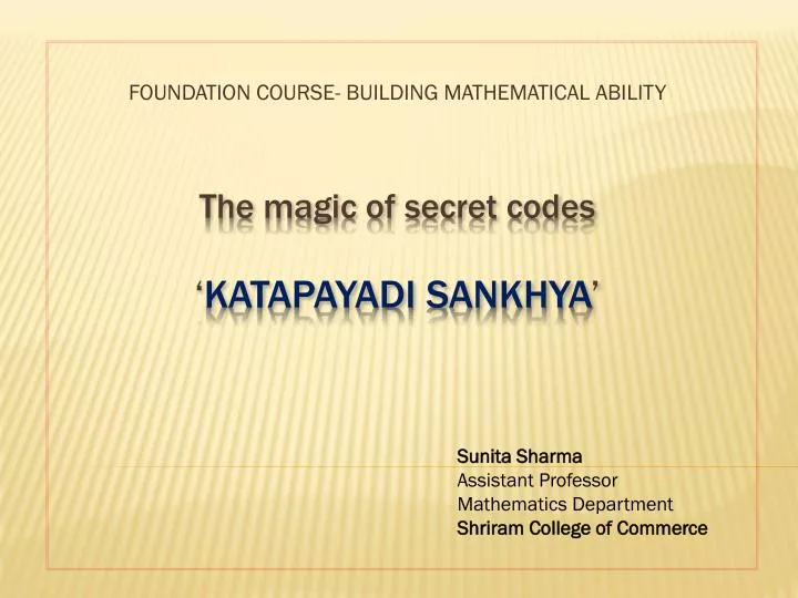foundation course building mathematical ability