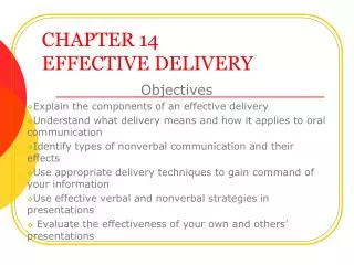 CHAPTER 14 EFFECTIVE DELIVERY