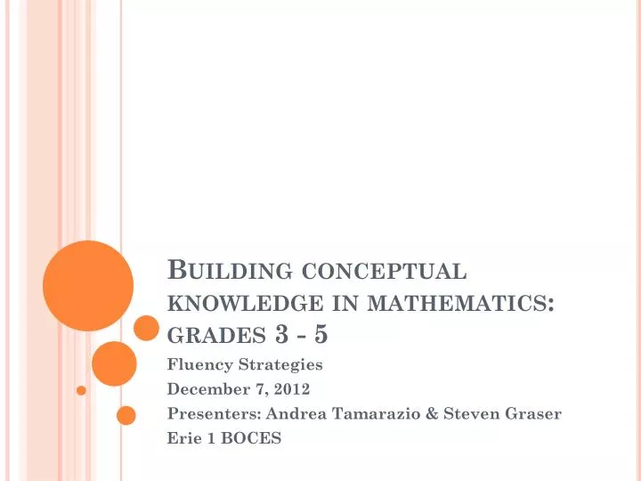 building conceptual knowledge in mathematics grades 3 5