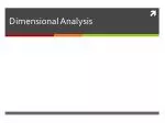 Dimensional Analysis - slide 1