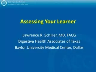 Assessing Your Learner