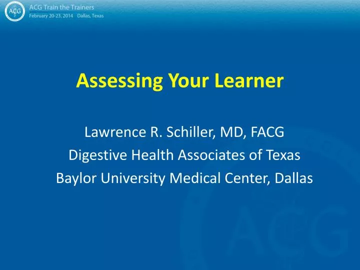 assessing your learner