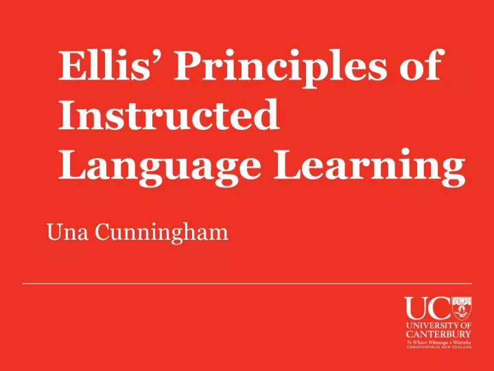 ellis principles of instructed language learning