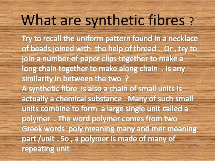 what are synthetic fibres