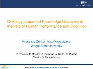 Ontology supported Knowledge Discovery in the field of Human Performance and Cognition