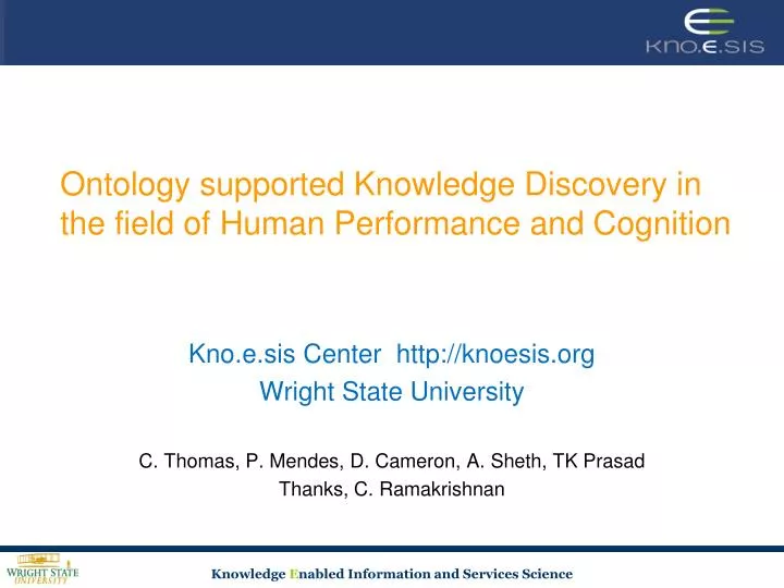 ontology supported knowledge discovery in the field of human performance and cognition