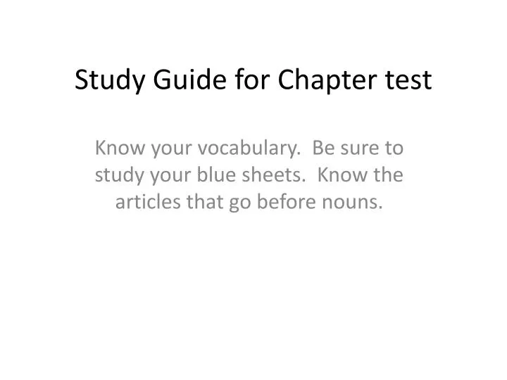 study guide for chapter tes t