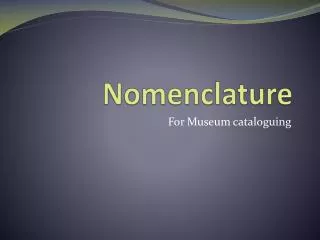 Nomenclature