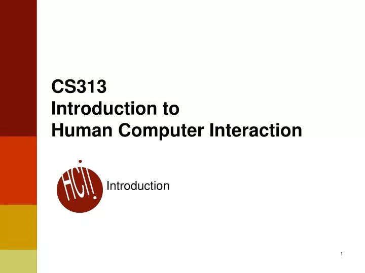 cs313 introduction to human computer interaction