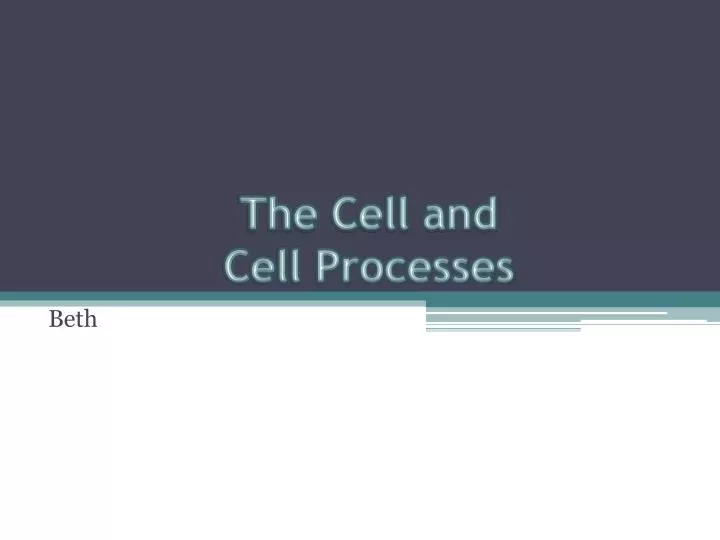 the cell and cell processes