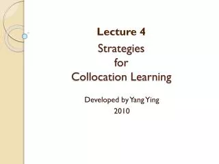 Strategies for Collocation Learning