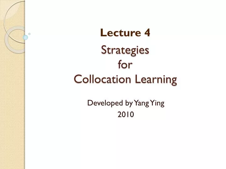 strategies for collocation learning