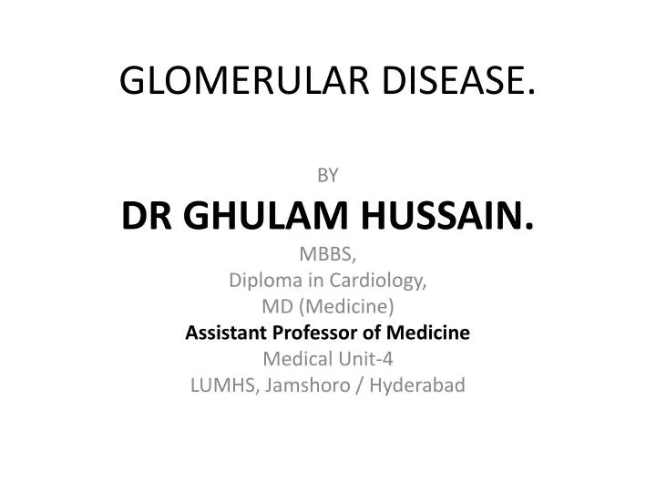 glomerular disease
