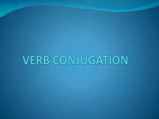 VERB CONJUGATION