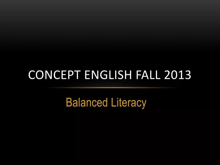 concept english fall 2013