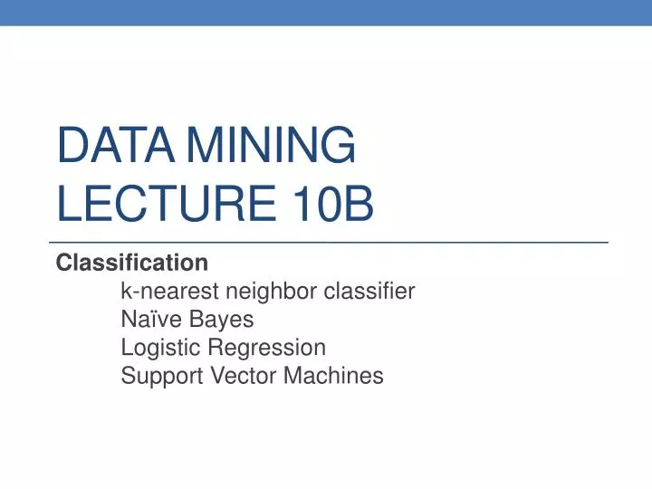 data mining lecture 10b