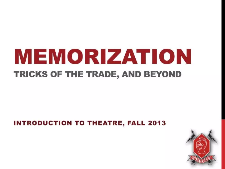 memorization tricks of the trade and beyond