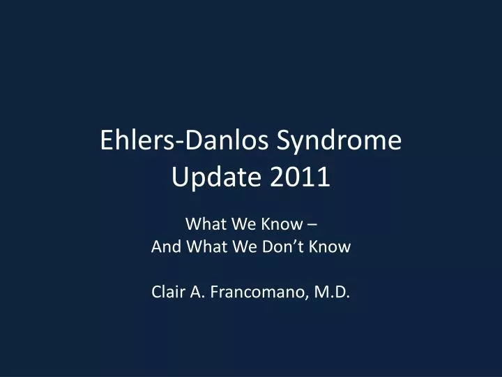 ehlers danlos syndrome update 2011