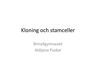 kloning och stamceller