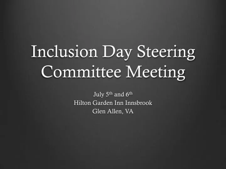 inclusion day steering committee meeting