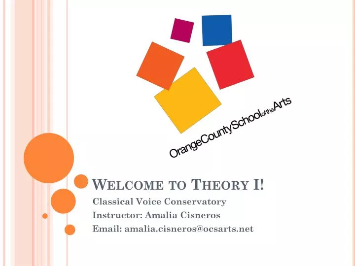 welcome to theory i