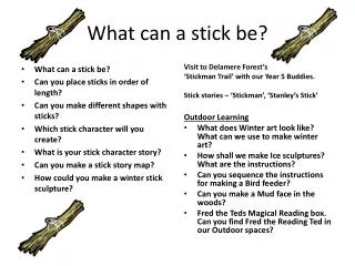 What can a stick be?