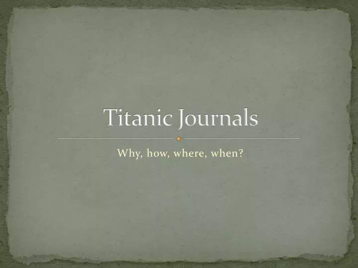 titanic journals
