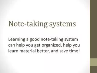 Note-taking systems