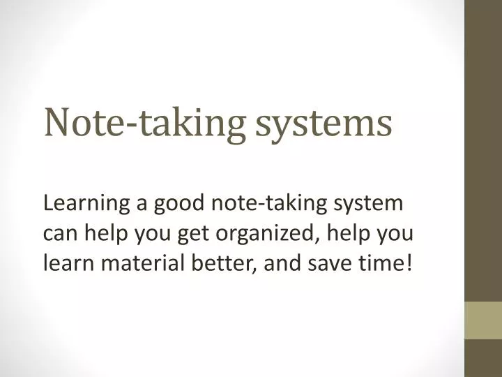 note taking systems