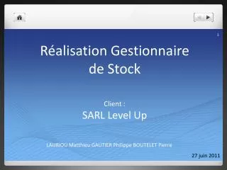 r alisation gestionnaire de stock