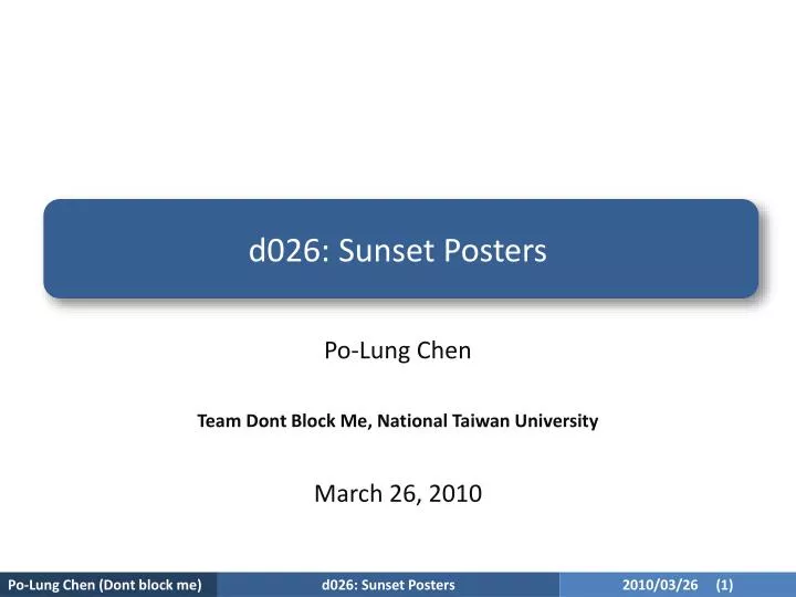 d026 sunset posters