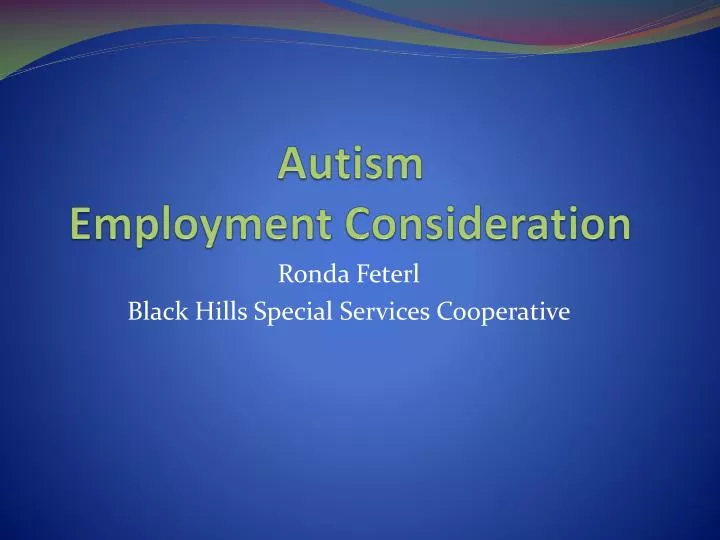 autism employment consideration