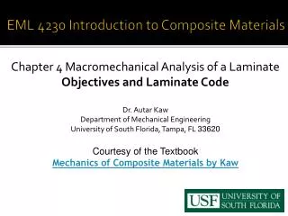 EML 4230 Introduction to Composite Materials