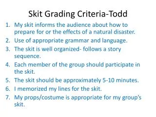 Skit Grading Criteria-Todd