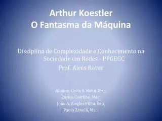 Arthur Koestler O Fantasma da Máquina