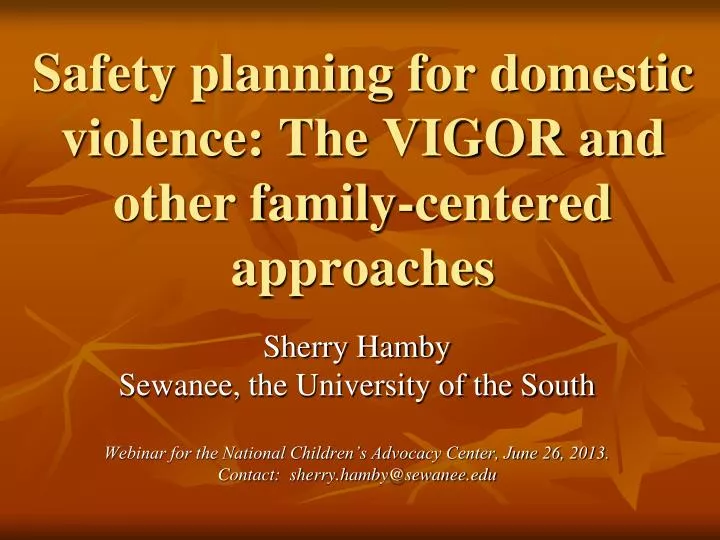 safety planning for domestic violence the vigor and other family centered approaches