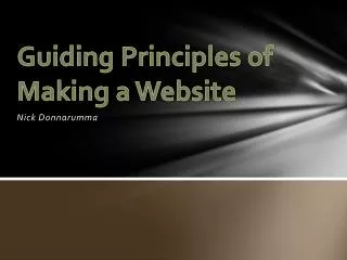 Guiding Principles of Making a Website