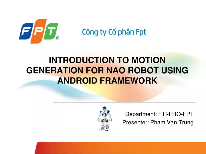 introduction to motion generation for nao robot using android framework