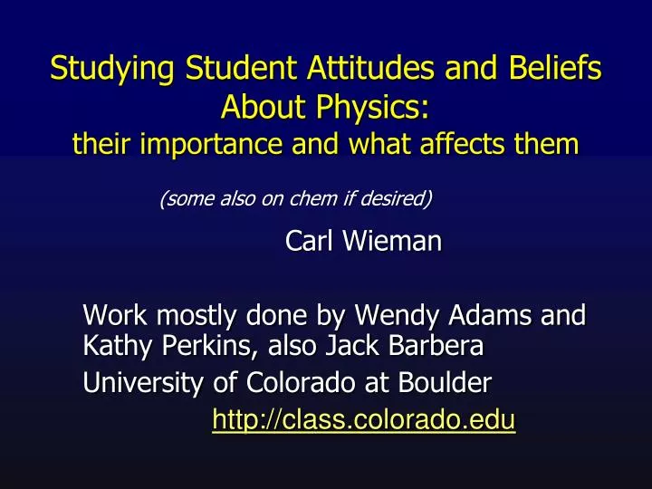 studying student attitudes and beliefs about physics their importance and what affects them
