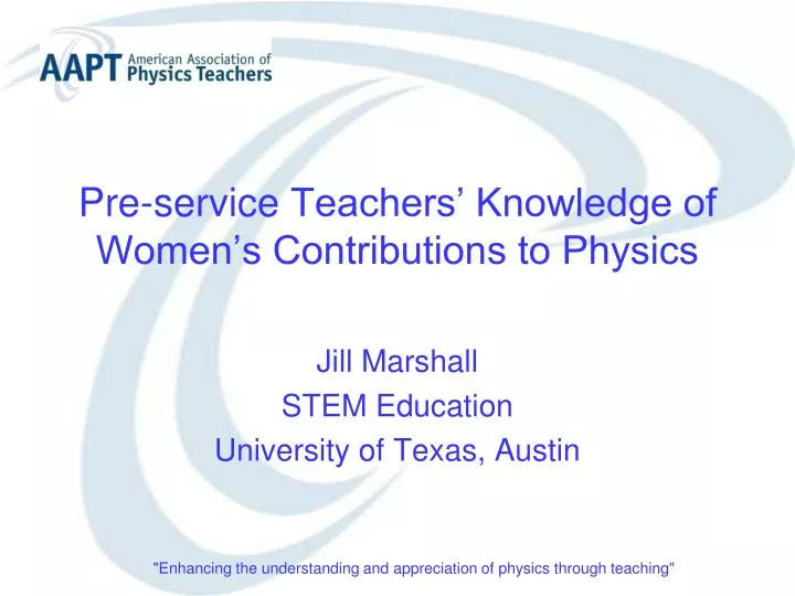 pre service teachers knowledge of women s contributions to physics