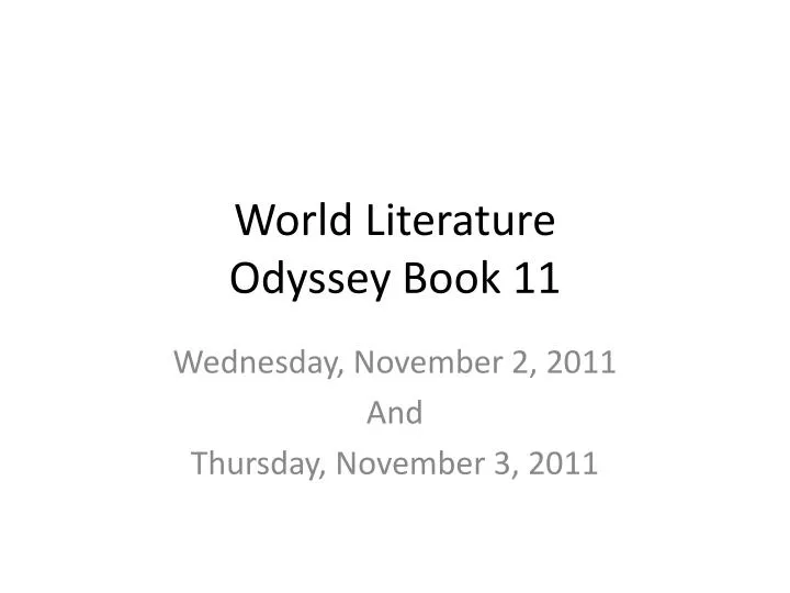 world literature odyssey book 11