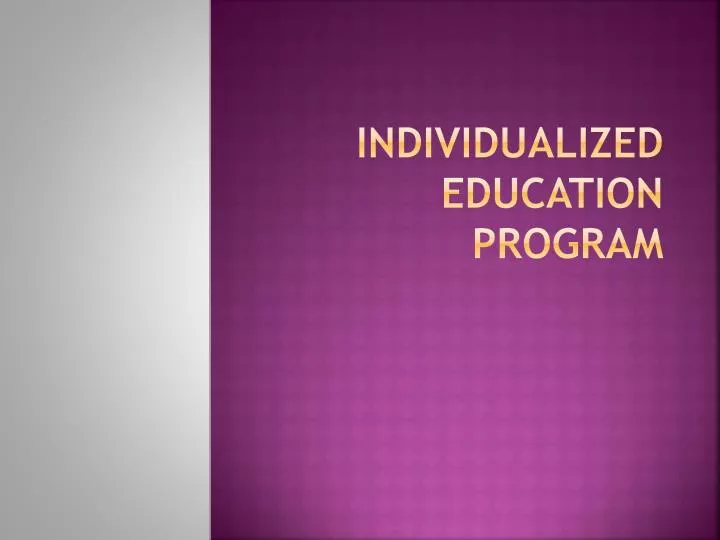 individualized education program
