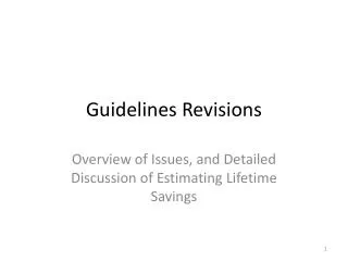 Guidelines Revisions