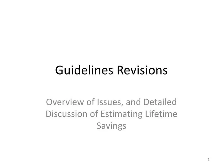 guidelines revisions
