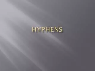 Hyphens