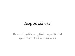 L’exposició oral