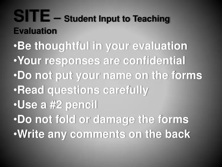 site student input to teaching evaluation